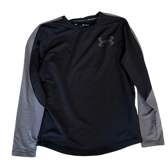 Under Armour Coldgear Black/Gray Crew Neck Loose Fit Long Sleeve Shirt - Medium - Picture 1 of 3